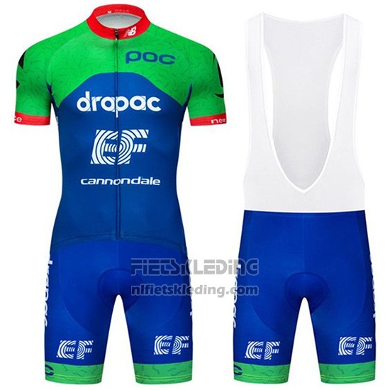 2019 Fietskleding EF Education First Groen Blauw Korte Mouwen en Koersbroek